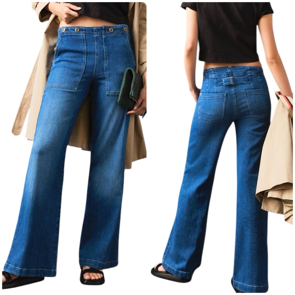 Anthropologie The Kit  Blue Flare & Wide Leg Jeans